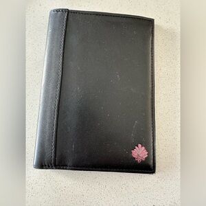Black Leather Passport Wallet